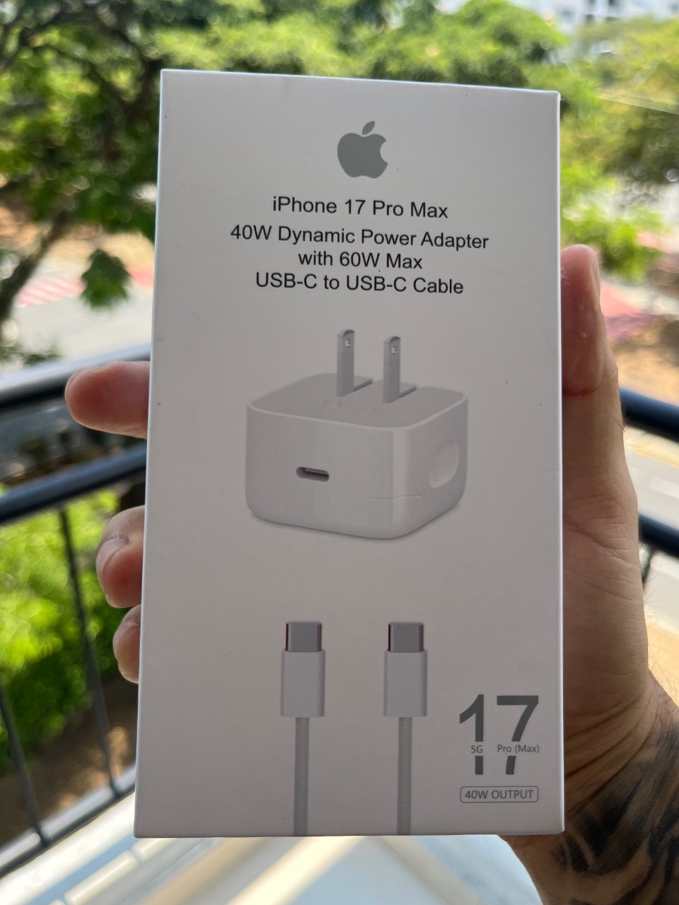 Cargador carga rápida 40w iPhone 17 pro Max